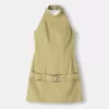 Rochie mini cu halter cu centura Rochie mini cu halter cu centura