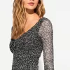 Rochie mini cu maneca lunga imprimata Rochie mini cu maneca lunga imprimata