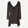 Rochie mini cu maneca lunga imprimata Rochie mini cu maneca lunga imprimata