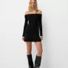 Rochie mini cu maneci lungi cu volane SERIA BERSHKA Rochie mini cu maneci lungi cu volane SERIA BERSHKA