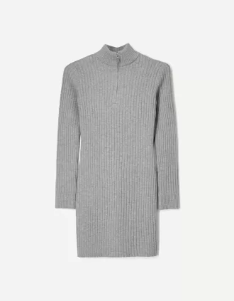Rochie mini cu nervuri cu fermoar