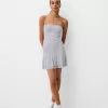 Rochie mini cu volane, fără umeri Rochie mini cu volane, fără umeri