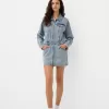 Rochie mini din denim cu fermoar