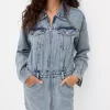 Rochie mini din denim cu fermoar