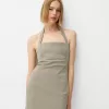 Rochie mini din twill cu decolteu