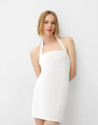 Rochie mini din twill cu decolteu