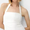 Rochie mini din twill cu decolteu