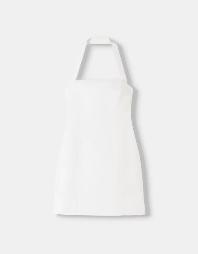 Rochie mini din twill cu decolteu