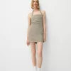 Rochie mini din twill cu decolteu
