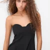Rochie mini evazată fără umeri, cu decolteu în formă de inimă Rochie mini evazată fără umeri, cu decolteu în formă de inimă