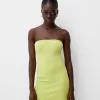 Rochie mini împletită fără umeri Rochie mini împletită fără umeri