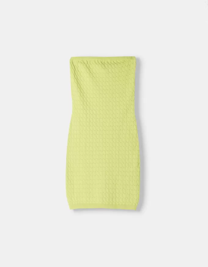 Rochie mini împletită fără umeri Rochie mini împletită fără umeri