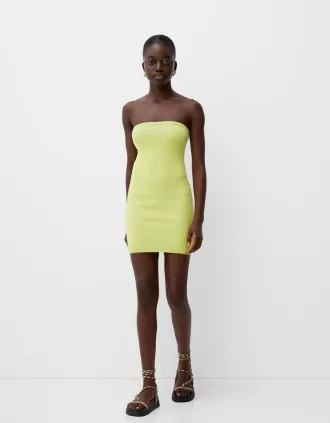 Rochie mini împletită fără umeri