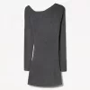 Rochie mini la atingere moale, cu decolteu asimetric Rochie mini la atingere moale, cu decolteu asimetric
