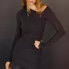 Rochie mini la atingere moale, cu decolteu asimetric Rochie mini la atingere moale, cu decolteu asimetric