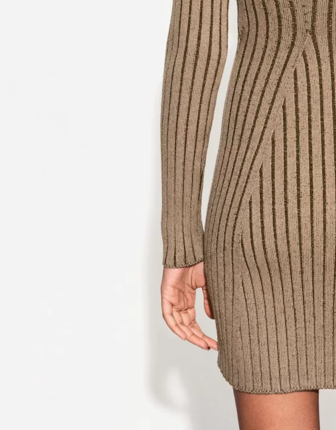Rochie mini-striata cu maneca lunga Rochie mini-striata cu maneca lunga