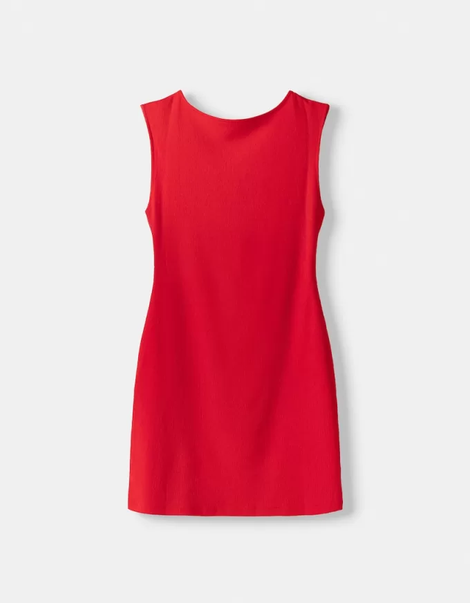 Rochie mini texturată cu spatele deschis