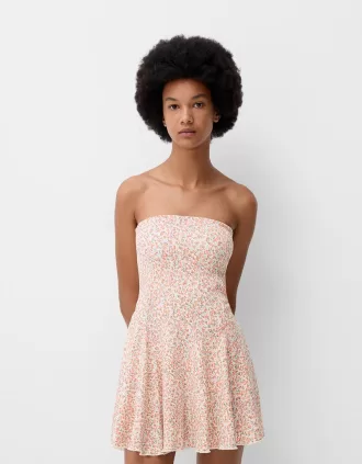 Rochie mini tip bandeau din crepon