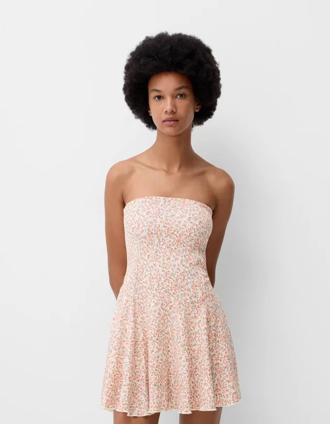 Rochie mini tip bandeau din crepon Rochie mini tip bandeau din crepon