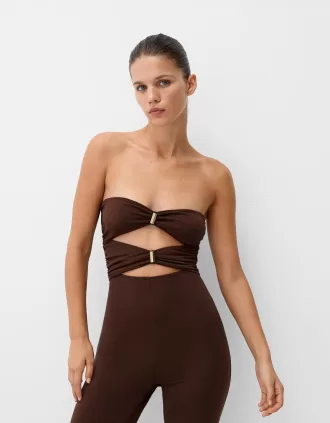 Salopetă cu decupaj bandeau
