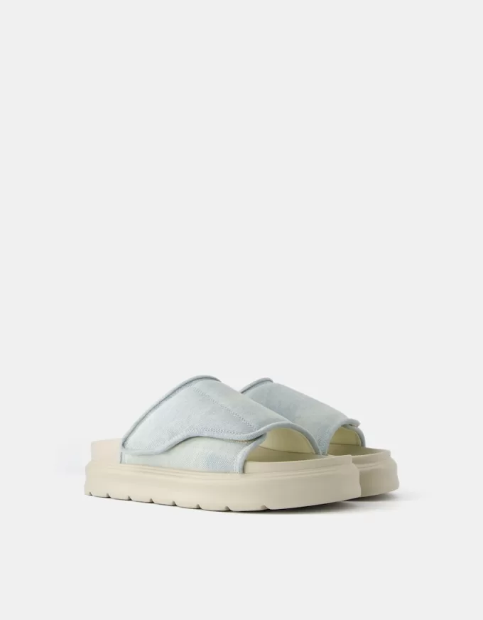 Sandale groase din denim Sandale groase din denim