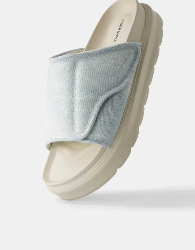 Sandale groase din denim Sandale groase din denim