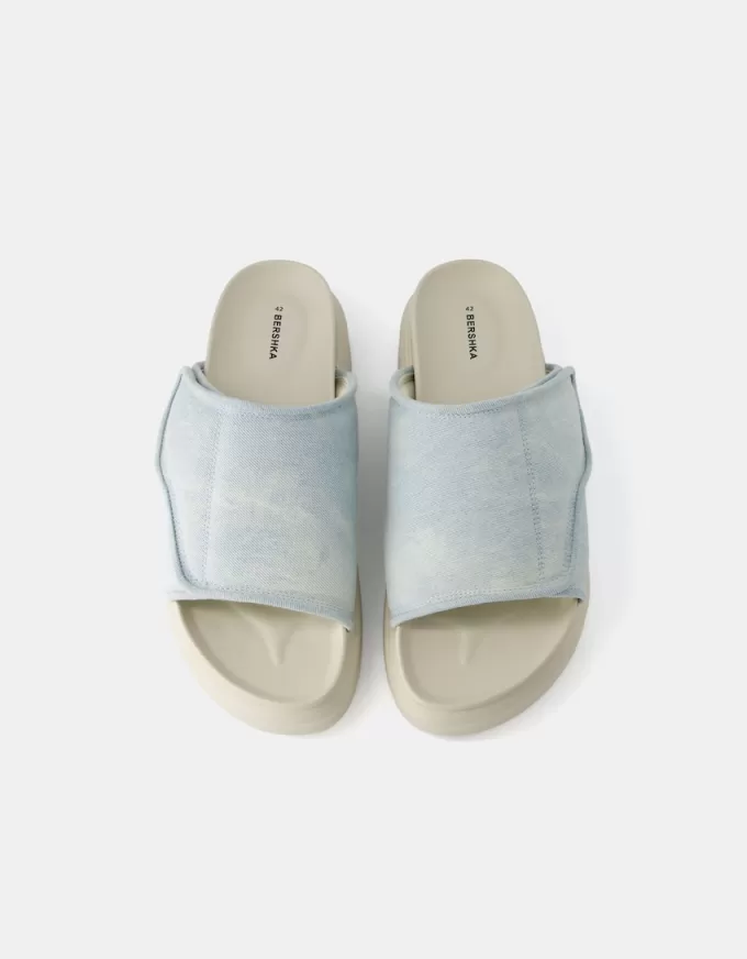 Sandale groase din denim Sandale groase din denim