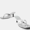 Sandale metalice cu toc pisoi Sandale metalice cu toc pisoi