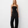 Top bandeau cu bijuterie