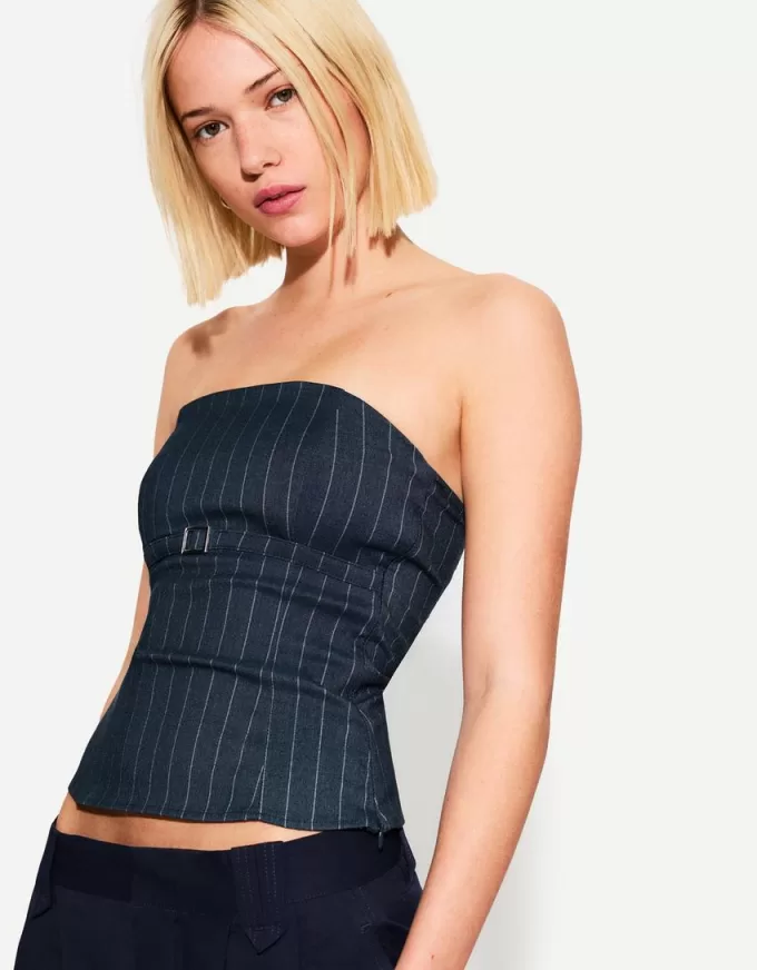Top bandeau cu centură Top bandeau cu centură