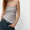 Top bandeau cu fantă laterală