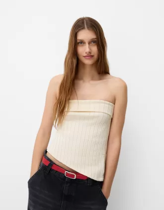 Top bandeau cu fantă laterală