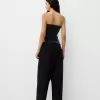 Top bandeau cu fir metalic cu orificii laterale