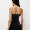 Top bandeau cu fir metalic cu orificii laterale