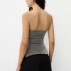 Top bandeau cu fir metalic cu orificii laterale