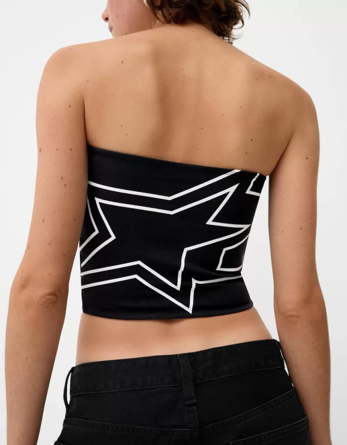 Top bandeau cu șireturi