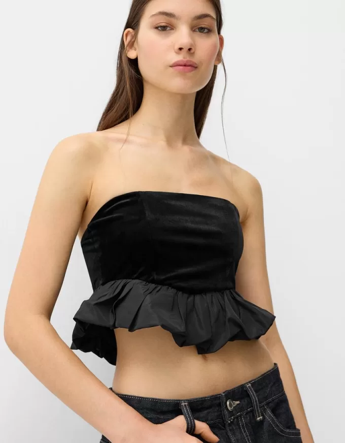 Top bandeau din catifea Top bandeau din catifea