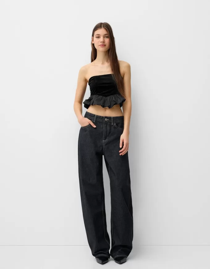 Top bandeau din catifea Top bandeau din catifea