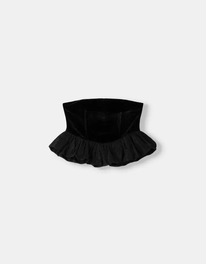 Top bandeau din catifea Top bandeau din catifea