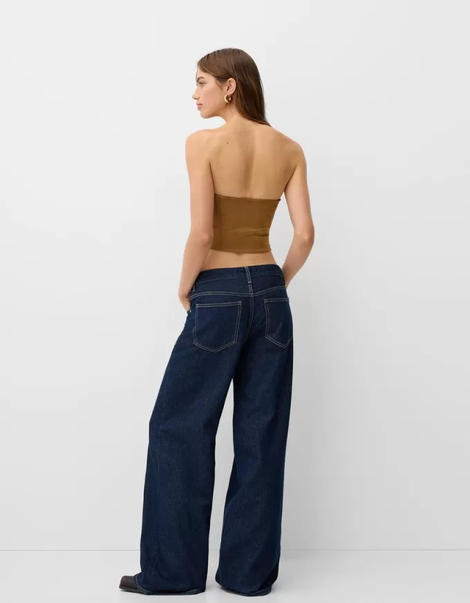 Top bandeau din piele intoarsa artificiala Top bandeau din piele intoarsa artificiala