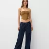 Top bandeau din piele intoarsa artificiala Top bandeau din piele intoarsa artificiala