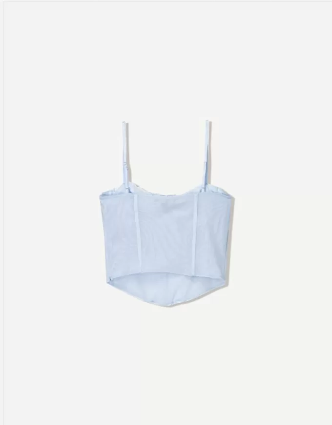 Top corset din dantela SERIA BERSHKA
