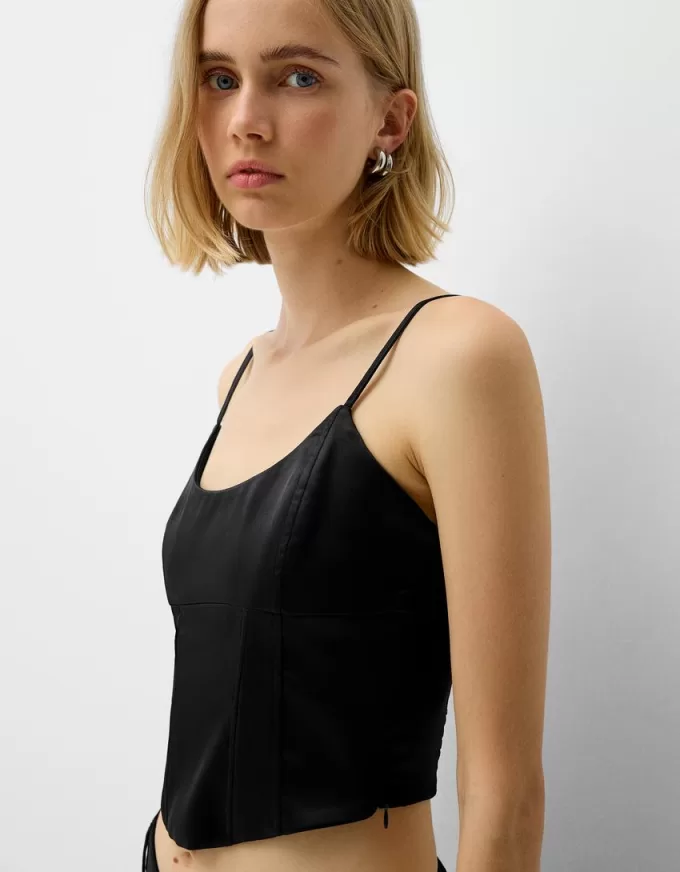Top corset din satin Top corset din satin