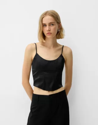 Top corset din satin