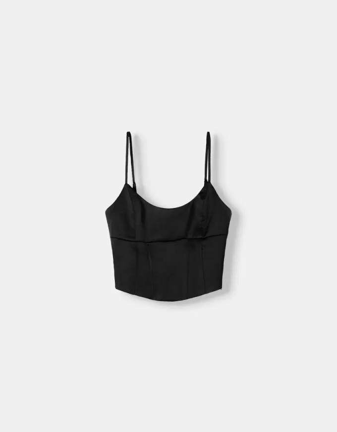 Top corset din satin Top corset din satin