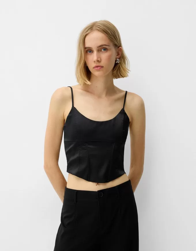 Top corset din satin Top corset din satin