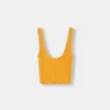 Top cu bretele din tricot deschis rustic