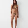 Top de bikini cu imprimeu animal Top de bikini cu imprimeu animal