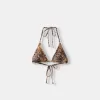 Top de bikini cu imprimeu animal Top de bikini cu imprimeu animal