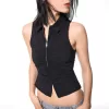 Top din poplin cu fermoar Top din poplin cu fermoar
